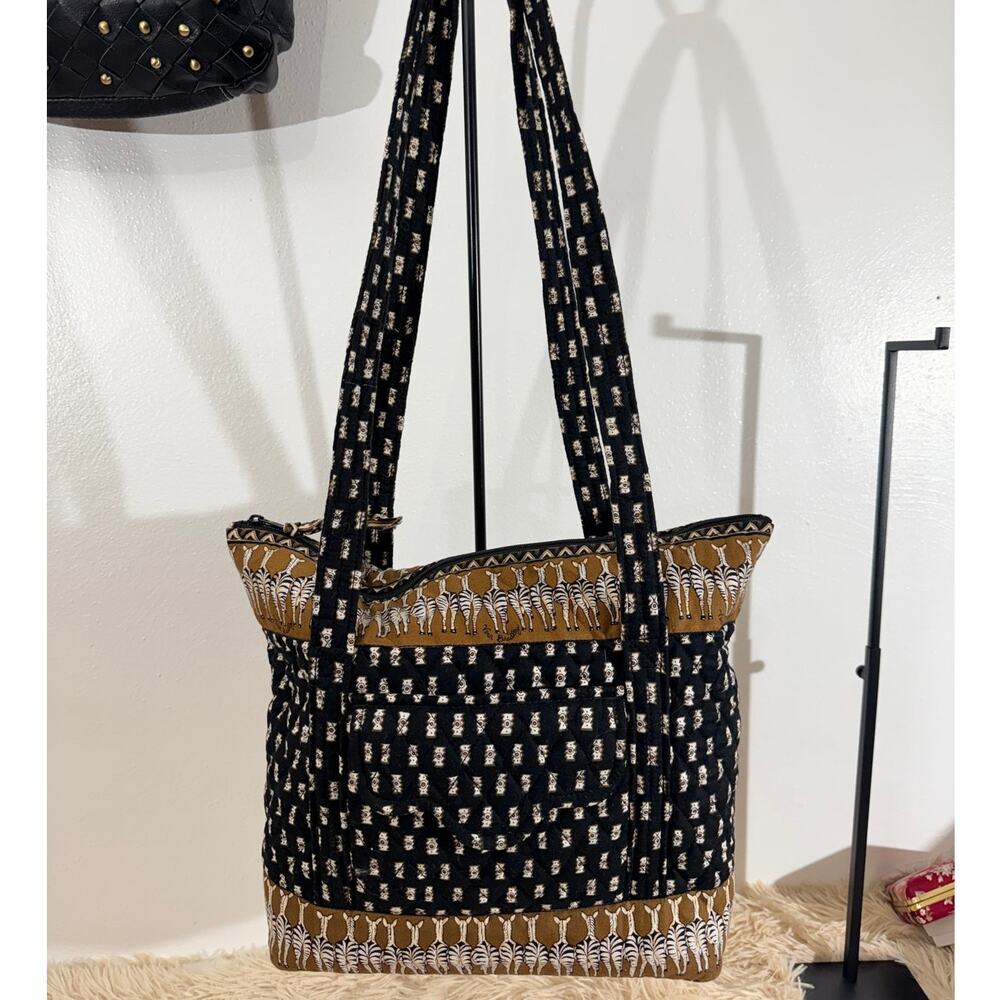 Vera Bradley Zebra Print Quilted Small Tote Shoulder Bag Boho Y2K - Picture 2 of 10